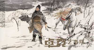 颜梅华 1983年作 辛弃疾诗意图 横幅 95.5×179cm